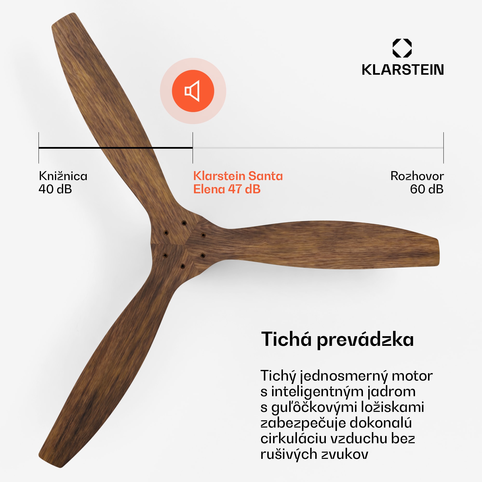 Klarstein Santa Elena Smart 52", Ø 132 cm stropný ventilátor, 9 060 m³/h, lopatky z pravého dreva, 6 nastavení rýchlosti, diaľkové ovládanie - Image 3