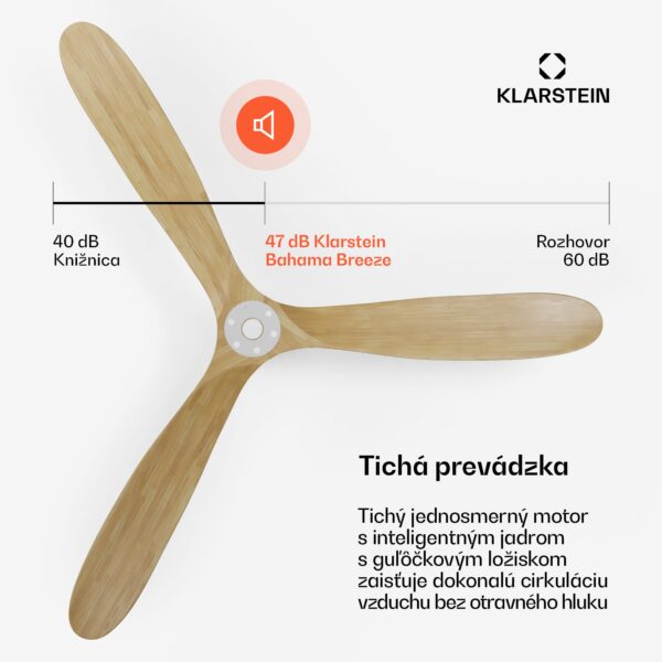 Klarstein Bahama Breeze Smart Stropný ventilátor , lopatky rotora z masívneho dreva, diaľkové ovládanie + ovládanie pomocou aplikácie - Image 3