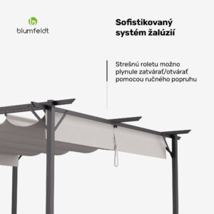 Blumfeldt Pantheon Robust, pergola, 3 x 3 m, práškovo lakovaná oceľ, odolná voči poveternostným vplyvom