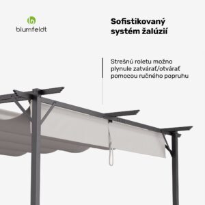 Blumfeldt Pantheon Robust, pergola, 3 x 4 m, práškovo lakovaná oceľ odolná voči poveternostným vplyvom