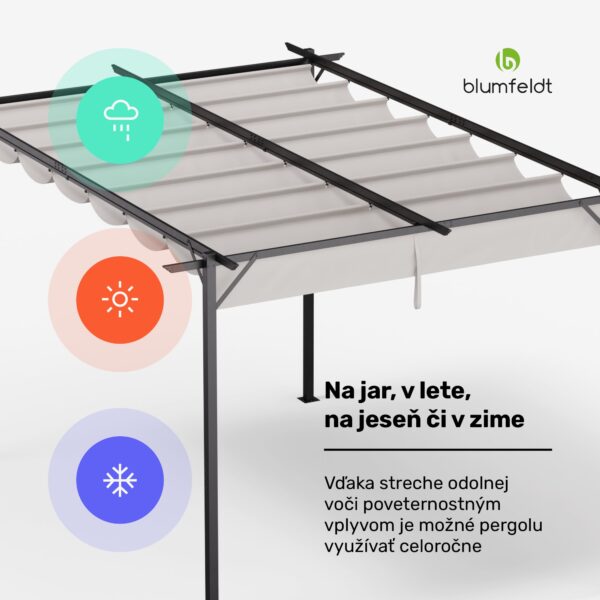 Blumfeldt Pantheon Robust, pergola, 3 x 4 m, práškovo lakovaná oceľ odolná voči poveternostným vplyvom - Image 2