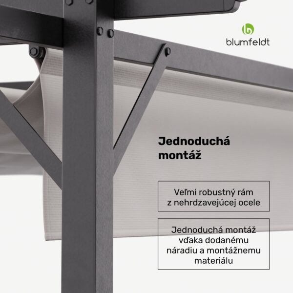 Blumfeldt Pantheon Robust, pergola, 3 x 4 m, práškovo lakovaná oceľ odolná voči poveternostným vplyvom - Image 3