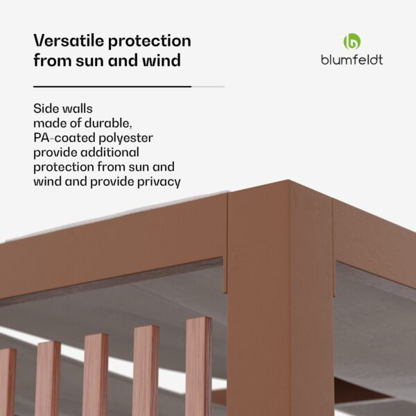 Blumfeldt Shade Cove Vert, pergola, 3 x 3 m, bočné steny, práškovo lakovaná farba, odolná voči poveternostným vplyvom
