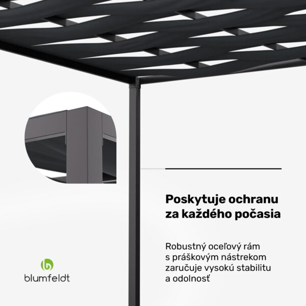 Blumfeldt Shade Cove GreenWall, pergola, 3 x 3 m, bočné steny, práškovo lakovaná farba, odolná voči poveternostným vplyvom - Image 3