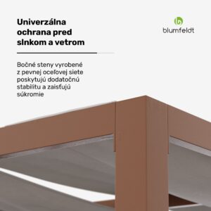 Blumfeldt Shade Cove GreenWall, pergola, 3 x 3 m, bočné steny, práškovo lakovaná farba, odolná voči poveternostným vplyvom