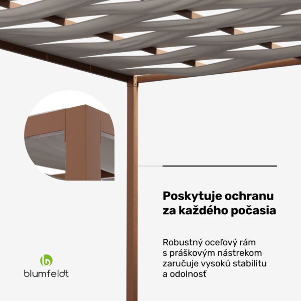 Blumfeldt Shade Cove GreenWall, pergola, 3 x 3 m, bočné steny, práškovo lakovaná farba, odolná voči poveternostným vplyvom - Image 3