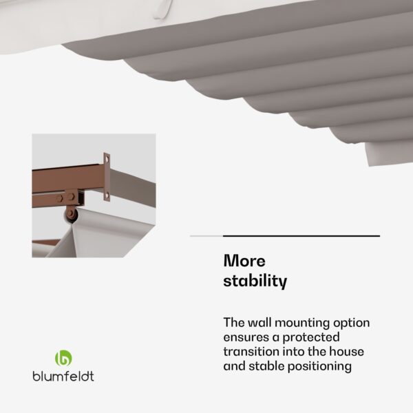 NA Blumfeldt Pantheon Wall Pergola, nástenná pergola, 3 x 4 m, práškovo lakovná oceľ, odolná voči poveternostným vplyvom - Image 3
