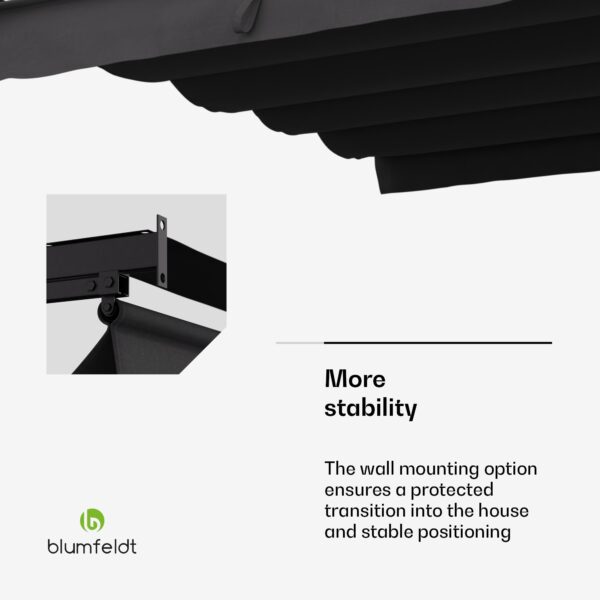 NA Blumfeldt Pantheon Wall Pergola, nástenná pergola, 3 x 3 m, práškovo lakovná oceľ, odolná voči poveternostným vplyvom - Image 3