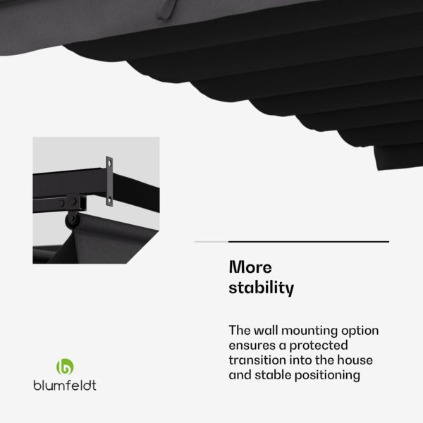 NA Blumfeldt Pantheon Wall Pergola, nástenná pergola, 3 x 4 m, práškovo lakovná oceľ, odolná voči poveternostným vplyvom - Image 3