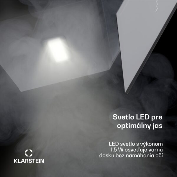 Klarstein Alina digestor, 40 cm, 538 m³/h, LED displej, Ambietné osvetlenie, Sklenená predná strana, EEK A - Image 2