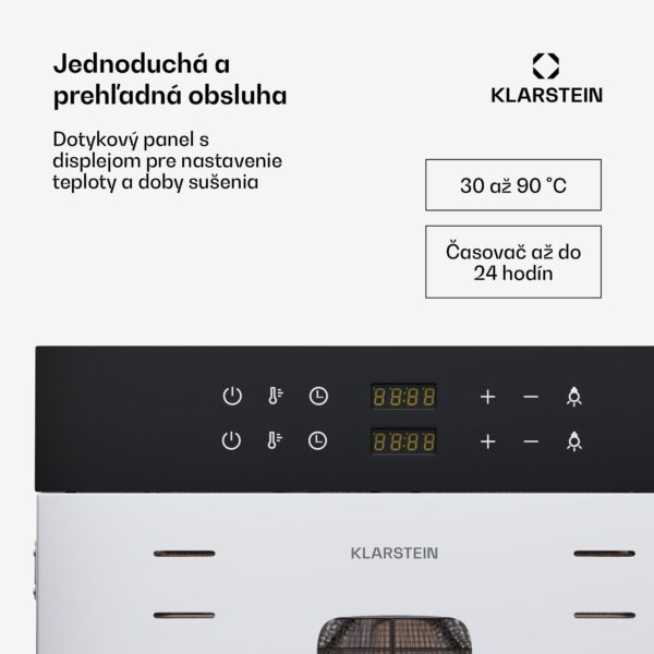 Klarstein Master Jerky 700, sušička, výkon 4 000 W, s dvoma komorami, teplotný rozsah 30 - 90 °C