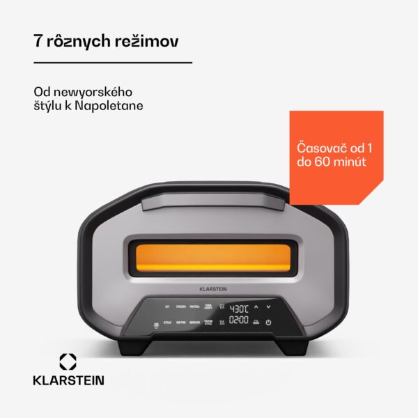 Klarstein PizzaForno elektrická pec na pizzu s výkonom 1 700 W, 7 programov + pamäťová funkcia, digitálny displej - Image 2