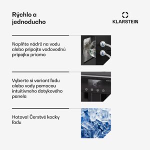 Klarstein Eiszeit výrobník kociek ľadu z nehrdzavejúcej ocele 3 veľkosti kociek ľadu strieborná