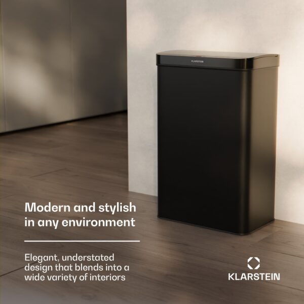 Klarstein Touchless, senzorový odpadkový kôš, 50 l, z nehrdzavejúcej ocele, Soft-Close zatváranie, napájaný batériou, LED displej, časovač - Image 3
