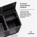 Klarstein EcoVista, odpadkový kôš s kompostérom, 40 l + 3 l/kôš + kompostér, Soft-Close