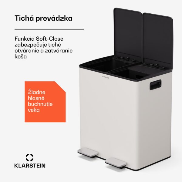 Klarstein EcoVista, odpadkový kôš s kompostérom, 40 l + 3 l/kôš + kompostér, Soft-Close - Image 2