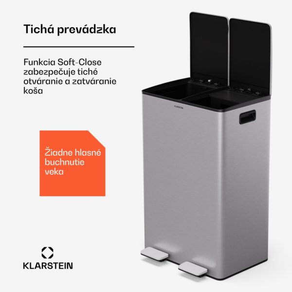 Klarstein EcoVista, odpadkový kôš s kompostérom, 60 l + 3 l/kôš + kompostér, Soft-Close - Image 2