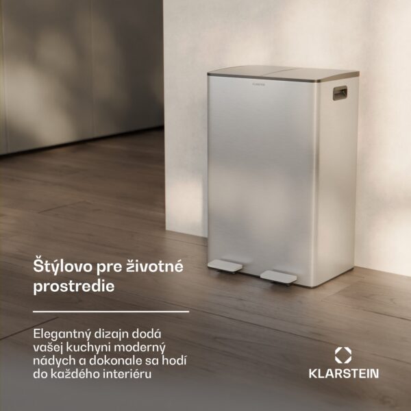 Klarstein EcoVista, odpadkový kôš s kompostérom, 60 l + 3 l/kôš + kompostér, Soft-Close - Image 3
