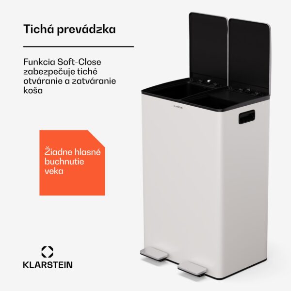Klarstein EcoVista, odpadkový kôš s kompostérom, 60 l + 3 l/kôš + kompostér, Soft-Close - Image 2