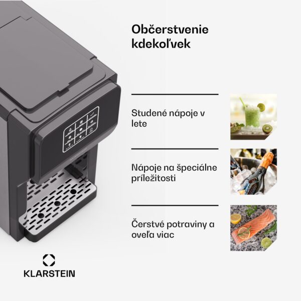 Klarstein ArcticBlend 3v1 výrobník ľadu, 20 kg/24h, Bullet Ice, Drvený ľad, Dávkovač vody - Image 3