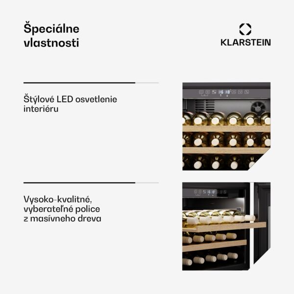 Klarstein Rhone 28 Uno chladnička na víno, 28 fliaš, LED ovládanie, push-to-open, tichá - Image 2