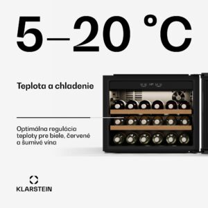 Klarstein Vinsider Victoria 28 chladnička na víno, 28 fliaš, dotyková, UV ochrana, LED, tichá, 2 police