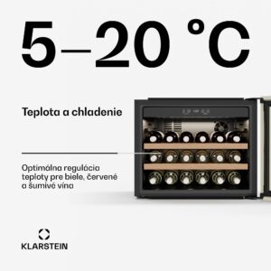 Klarstein Vinsider Victoria 28 chladnička na víno, 28 fliaš, dotyková, UV ochrana, LED, tichá, 2 police