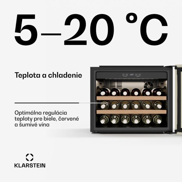 Klarstein Vinsider Victoria 28 chladnička na víno, 28 fliaš, dotyková, UV ochrana, LED, tichá, 2 police