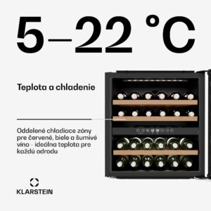 Klarstein Vinsider Victoria 36 chladnička na víno, 36 fliaš, dotyková, UV ochrana, LED, tichá, 3 police