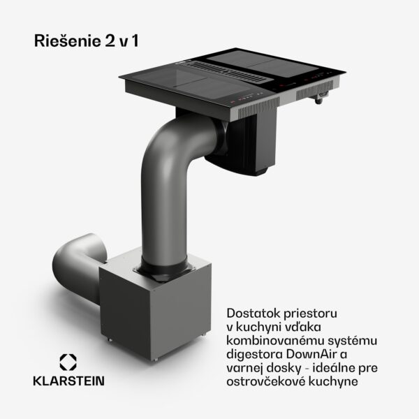 Klarstein Full House 60 Down Air System, indukčná varná doskA digestor, 329 m³/h, EEC A - Image 3