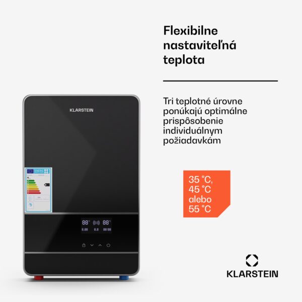 Klarstein Blaze Flow Elektrický prietokový ohrievač vody, vyhrievacie teleso z nehrdzavejúcej ocele, LED displej, 24 kW