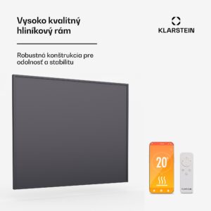 Klarstein Inteligentný infračervený ohrievač Wonderwall, 60x60cm, Aplikácia, 360W, Týždenný časovač, IP24