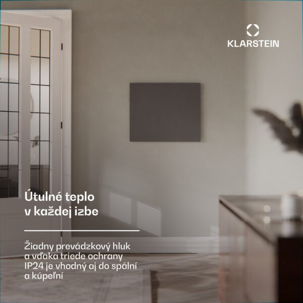 Klarstein Inteligentný infračervený ohrievač Wonderwall, 60x60cm, Aplikácia, 360W, Týždenný časovač, IP24 - Image 2
