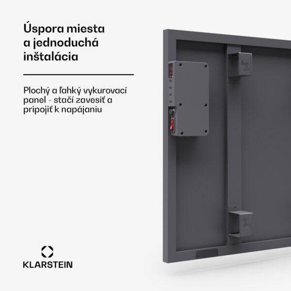 Klarstein Inteligentný infračervený ohrievač Wonderwall, 60x60cm, Aplikácia, 360W, Týždenný časovač, IP24 - Image 3