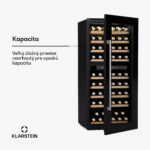Klarstein Vinsider Duo chladnička na víno, 79 fliaš, 2 chladiace zóny, UV ochrana, 9 políc, Dotykové ovládanie - Image 3