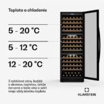 Klarstein Vinovilla Trio chladnička na víno, 143 fliaš, 3 zóny, 38 dB, 12 políc, kompresor, 413 litrov