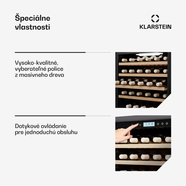 Klarstein Vinovilla Trio chladnička na víno, 143 fliaš, 3 zóny, 38 dB, 12 políc, kompresor, 413 litrov - Image 2