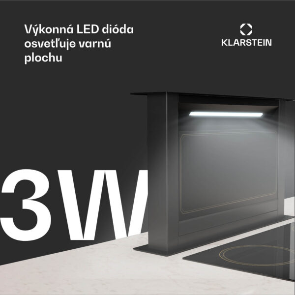 Klarstein Victoria Downdraft digestor, 60 cm, A, 8 úrovní + boost, až do 713,8 m³/h, 120 W - Image 2