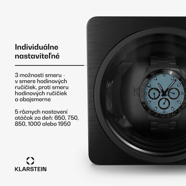 Klarstein TimeSync naťahovač hodiniek, 1 hodinky, 5 režimov, 3 smery, vegánsky, univerzálna veľkosť, tichý - Image 2