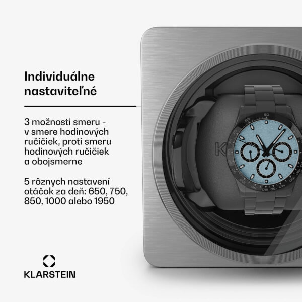 Klarstein TimeSync naťahovač hodiniek, 1 hodinky, 5 režimov, 3 smery, vegánsky, univerzálna veľkosť, tichý - Image 2