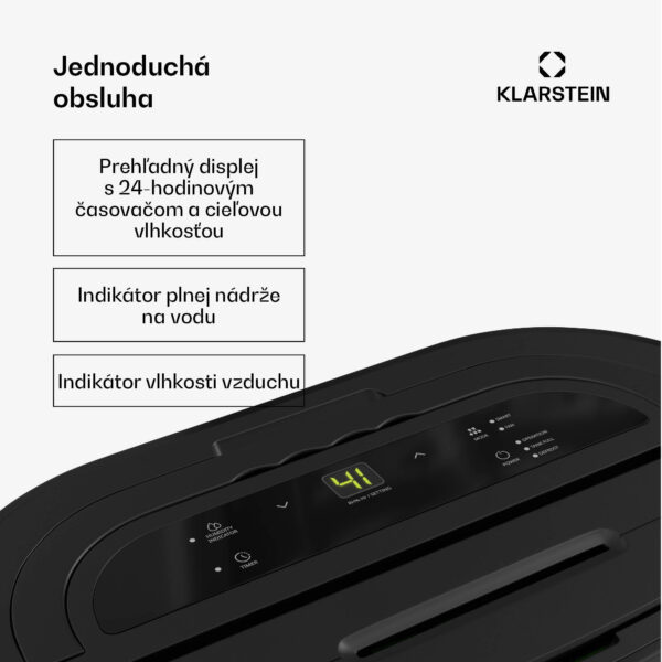 Klarstein AeroDry 10 odvlhčovač vzduchu, výkon 165 W, 10 l/deň, 135 m³/h, pre plochu do 15 m², funkcia DrySelect - Image 3
