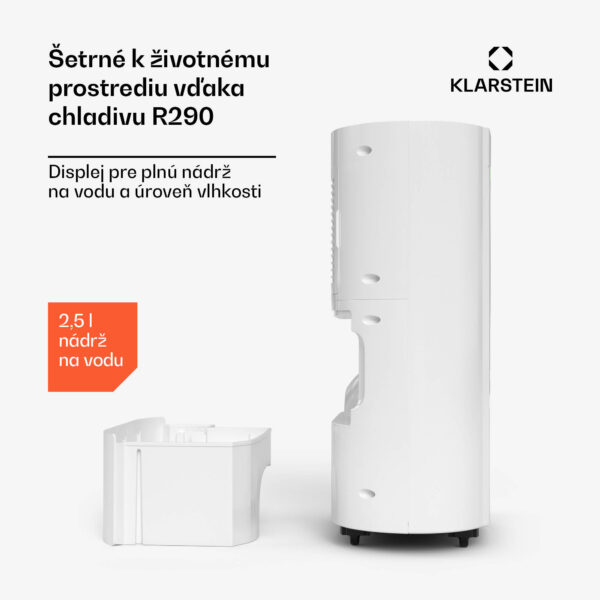 Klarstein AeroDry Smart 12L odvlhčovač vzduchu, 12 l/deň, 18 m², senzor vlhkosti, ovládanie pomocou aplikácie, 135 m³/h - Image 2