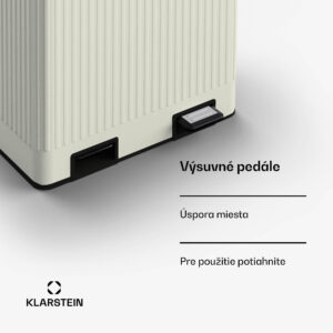 Klarstein Grama 40, pedálový kôš, 40 l / 2x20 l, bez zápachu, PP plast, retro