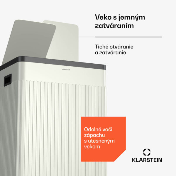 Klarstein Grama 60, pedálový kôš, 60 l / 2x30 l, tichý, PP plast, retro - Image 3