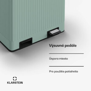 Klarstein Grama 40, pedálový kôš, 40 l / 2x20 l, tichý, PP plast, retro