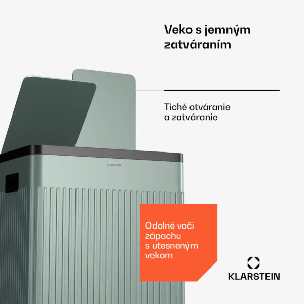 Klarstein Grama 40, pedálový kôš, 40 l / 2x20 l, tichý, PP plast, retro - Image 3