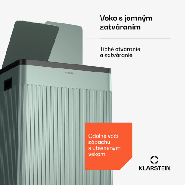 Klarstein Grama 60, pedálový kôš, 60 l / 2x30 l, tichý, PP plast, retro - Image 3