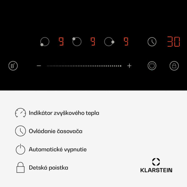 Klarstein Delicatessa Indukčná varná doska, 45 cm, 6600 W, 3 varné platne, Slider-Control, Boost - Image 2