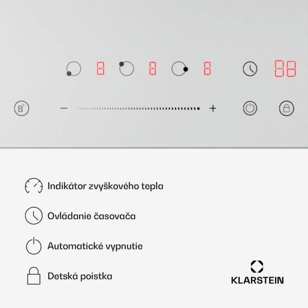 Klarstein Delicatessa Indukčná varná doska, 45 cm, 6600 W, 3 varné platne, Slider-Control, Boost - Image 2