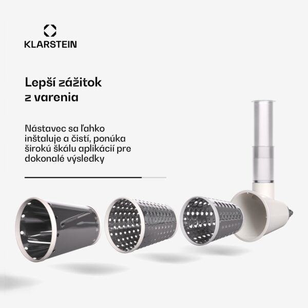 Klarstein Nástavec na šalát Chiara, 3 rôzne čepele, nehrdzavejúca oceľ, kompaktný, ľahko sa čistí